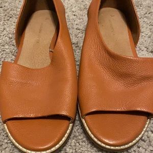 Brown Leather Anthropology Flats Size 7
